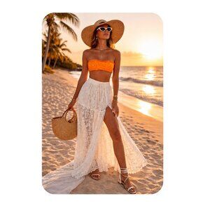 Free People X Martha Rey Large Bikini Top Gold Leopard Print Ruffle Halter